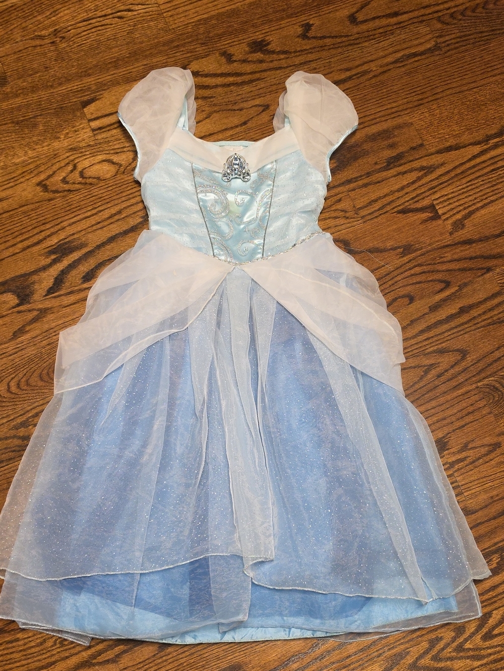 Disney Cinderella Light Blue Sparkle Princess Gown with White Overlay